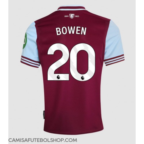 Camisa de time de futebol West Ham United Jarrod Bowen #20 Replicas 1º Equipamento 2024-25 Manga Curta